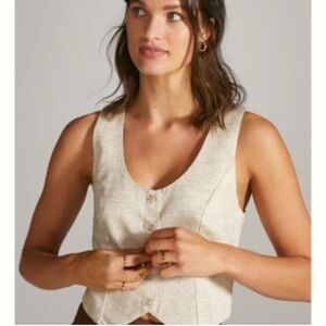 Anthropologie Sunday in Brooklyn Linen Blend Oatmeal Color Vest